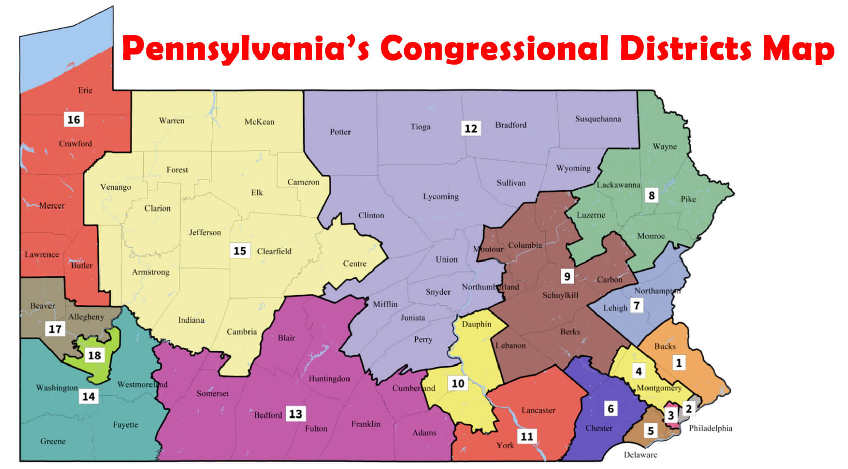 Pennsylvania Congressional Districts Map